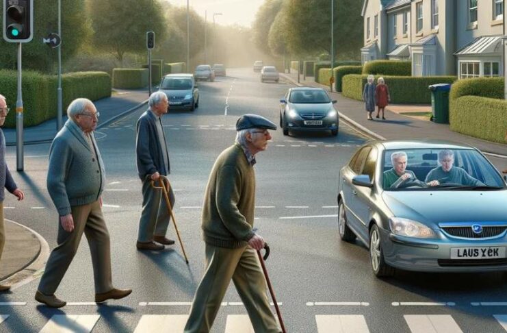 Why are older pedestrians at more risk than younger ones from road traffic?