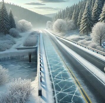 Question: 1.1.03-003 Where must you especially reckon with ice on the roadway? Where must you especially reckon with ice on the roadway